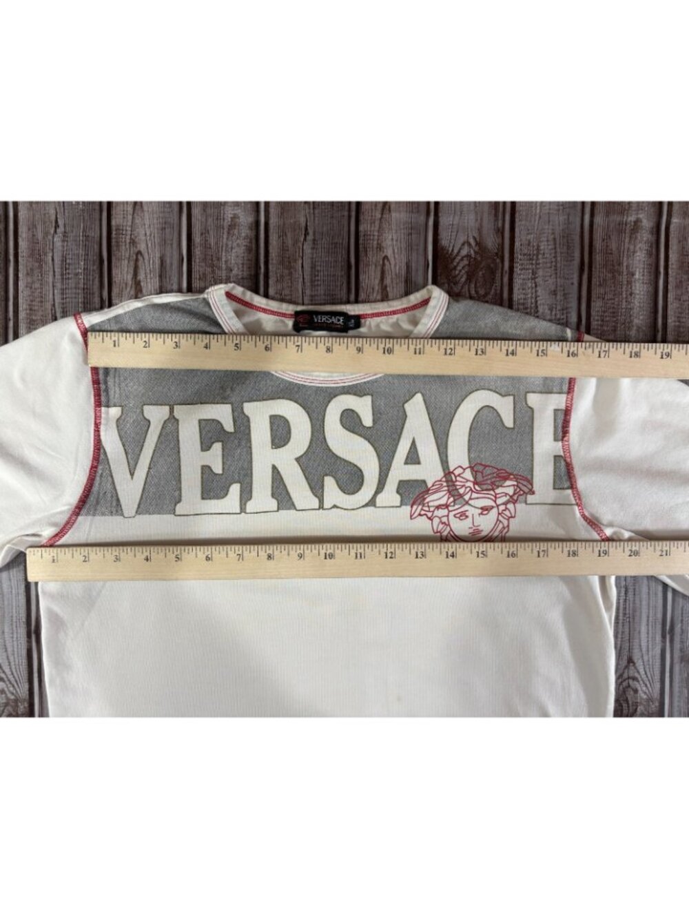 Versace Jeans Fashion Medussa Logo Long Sleeve T-Shirt size XL vintage Y2K - Picture 5 of 11